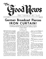 German Broadcast Pierces IRON CURTAIN!
Good News Magazine
April 1960
Volume: Vol IX, No. 4