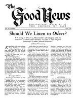 Should We Listen to Others?
Good News Magazine
May 1960
Volume: Vol IX, No. 5