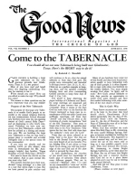 Come to the TABERNACLE
Good News Magazine
June-July 1958
Volume: Vol VII, No. 6