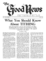 What You Should Know About TITHING
Good News Magazine
July 1959
Volume: Vol VIII, No. 7