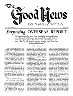 Surprising OVERSEAS REPORT
Good News Magazine
July 1960
Volume: Vol IX, No. 7