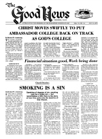 Christ Moves Swiftly To Put Ambassador College Back On Track As God's College
Good News Magazine
July 3, 1978
Volume: Vol VI, No. 14