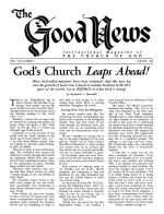God's Church Leaps Ahead!
Good News Magazine
August 1958
Volume: Vol VII, No. 7