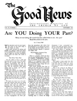 Are YOU Doing YOUR Part?
Good News Magazine
September 1960
Volume: Vol IX, No. 9