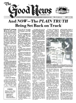 And Now – The Plain Truth Being Set Back On Track
Good News Magazine
September 11, 1978
Volume: Vol VI, No. 19