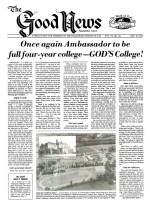 Once Again Ambassador To Be Full Four-Year College – God's College!
Good News Magazine
October 9, 1978
Volume: Vol VI, No. 21