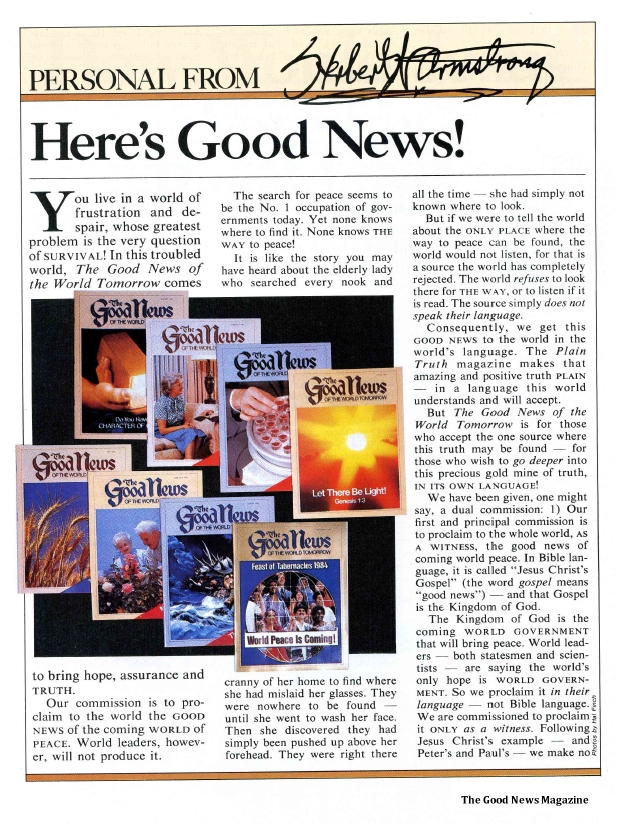 Heres Good News Herbert W Armstrong Good News Magazine Herbert W Armstrong Library 7933