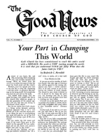 Your Part in Changing This World
Good News Magazine
November-December 1954
Volume: Vol IV, No. 9