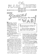 HOW Demons are pluging the world into WAR!
Plain Truth Magazine
February 1938
Volume: Vol III, No.2
Issue: 