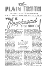 What is Prophesied from NOW ON!
Plain Truth Magazine
March 1940
Volume: Vol V, No.1
Issue: 