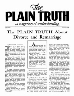 The PLAIN TRUTH About Divorce and Remarriage
Plain Truth Magazine
March 1948
Volume: Vol XIII, No.1
Issue: 