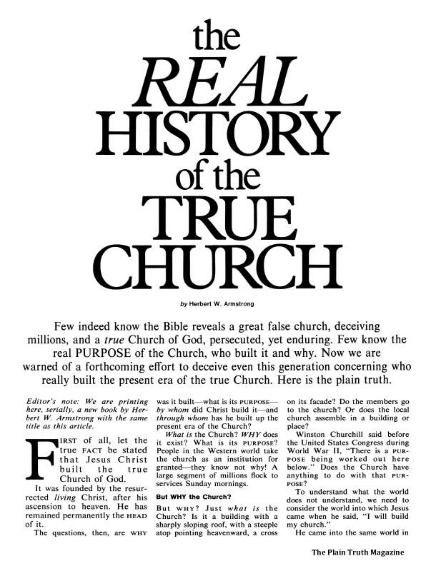 The REAL HISTORY of the TRUE CHURCH