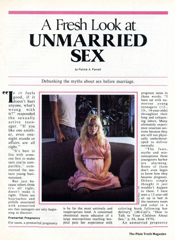 A Fresh Look at UNMARRIED SEX � Patrick A Parnell photo image