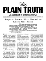 Surprise Atomic Blitz Planned to Knock Out Russia
Plain Truth Magazine
November 1948
Volume: Vol XIII, No.5
Issue: 