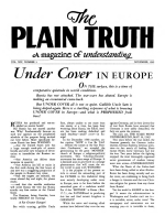 Under Cover IN EUROPE
Plain Truth Magazine
November 1949
Volume: Vol XIV, No.3
Issue: 