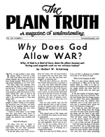 Why Does God Allow WAR?
Plain Truth Magazine
November-December 1955
Volume: Vol XX, No.9
Issue: 